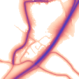 Daytime road noise heatmap for YO7 3QU