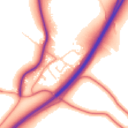 Daytime road noise heatmap for YO7 3QZ