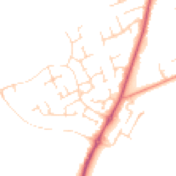 Daytime road noise heatmap for YO7 3SW