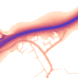 Daytime road noise heatmap for YO7 3XB