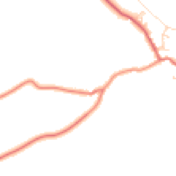Daytime road noise heatmap for YO8 3FY