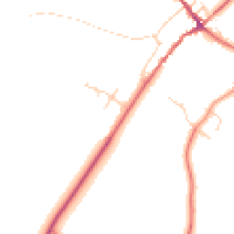 Daytime road noise heatmap for YO8 3ST