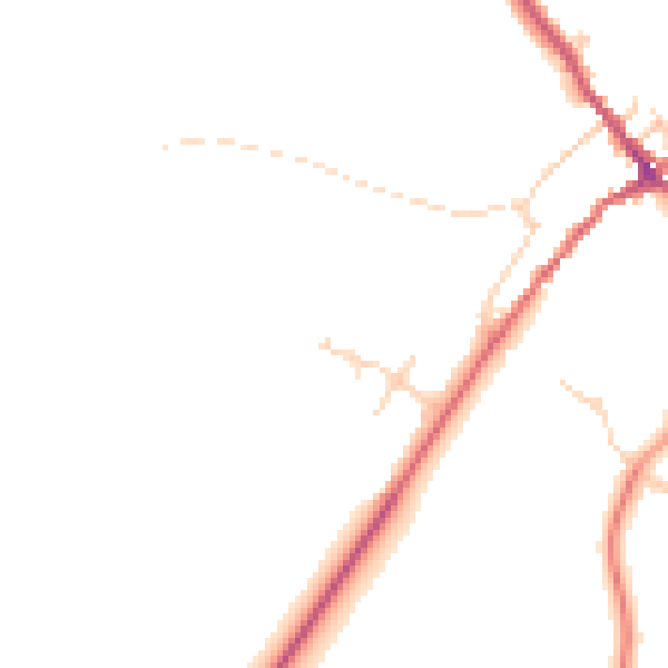 Daytime road noise heatmap for YO8 3WE