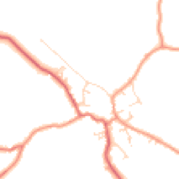 Daytime road noise heatmap for YO8 3XP