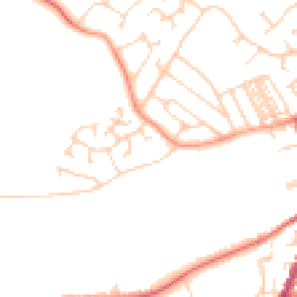 Daytime road noise heatmap for YO8 4RW