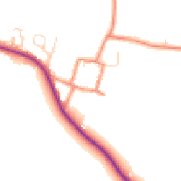 Daytime road noise heatmap for YO8 5HT