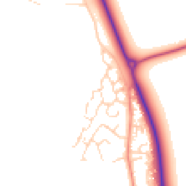 Daytime road noise heatmap for YO8 5NG