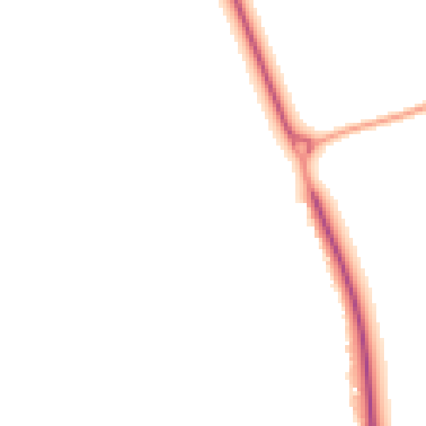 Night-time road noise heatmap for YO8 5NG