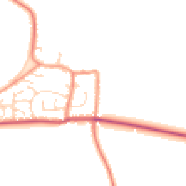 Daytime road noise heatmap for YO8 5RJ