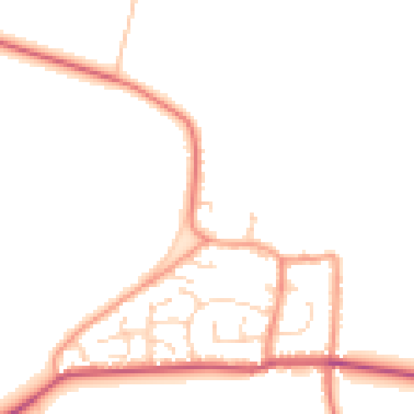 Daytime road noise heatmap for YO8 5ST