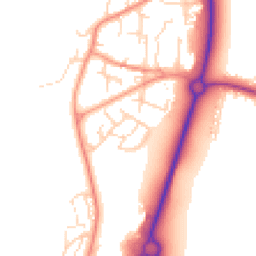 Daytime road noise heatmap for YO8 5XP