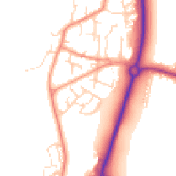 Daytime road noise heatmap for YO8 5XW