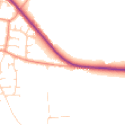 Daytime road noise heatmap for YO8 6AE