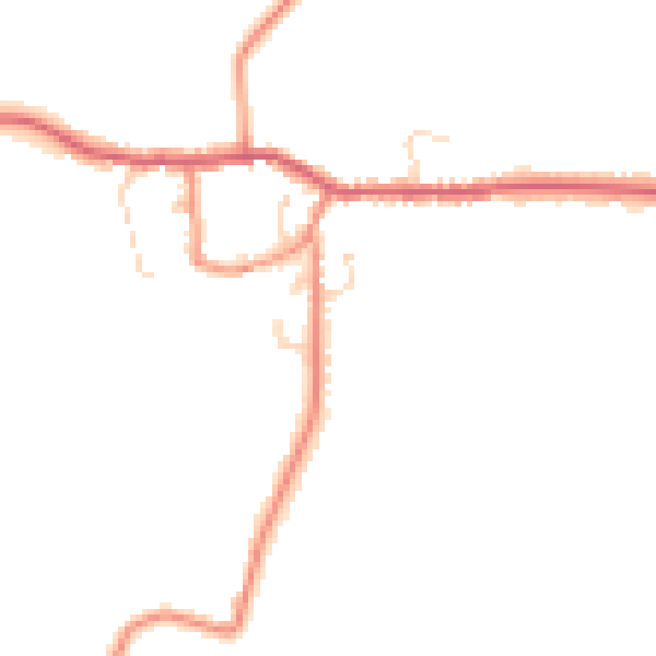 Daytime road noise heatmap for YO8 6LL
