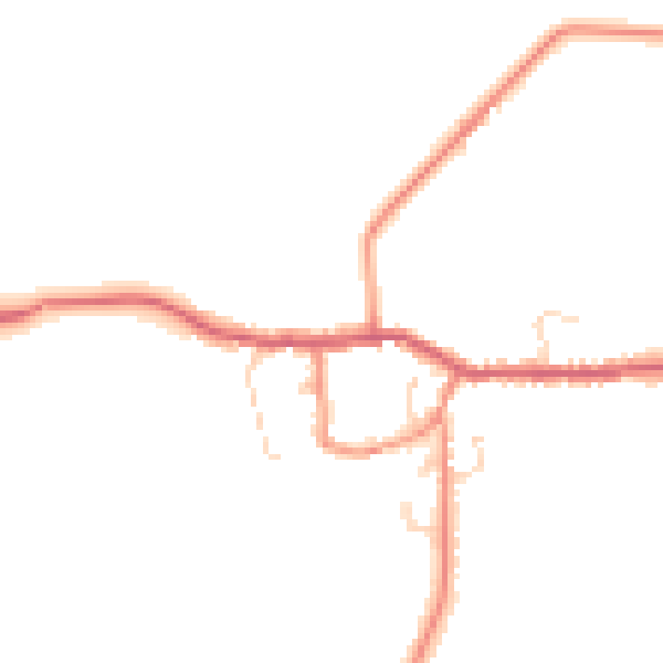 Daytime road noise heatmap for YO8 6LT