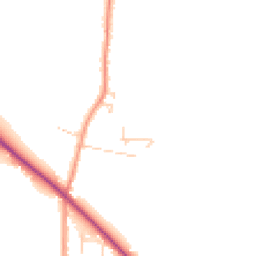 Daytime road noise heatmap for YO8 6NT