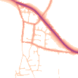 Daytime road noise heatmap for YO8 6RH