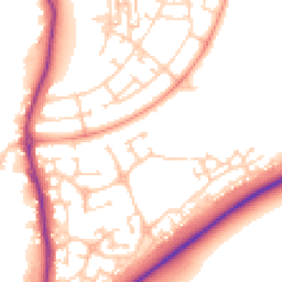 Daytime road noise heatmap for YO8 8FU