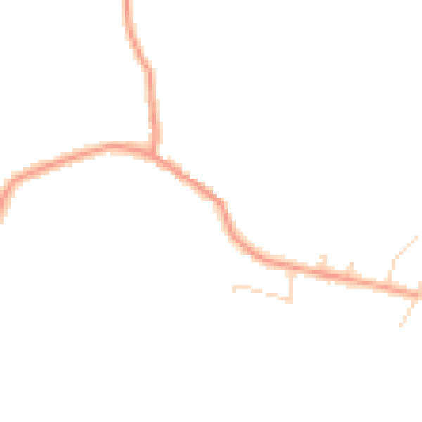 Daytime road noise heatmap for YO8 8JW