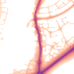 Daytime road noise heatmap for YO8 8NB