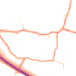 Daytime road noise heatmap for YO8 8NF