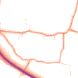 Daytime road noise heatmap for YO8 8NU