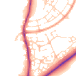 Daytime road noise heatmap for YO8 8RS