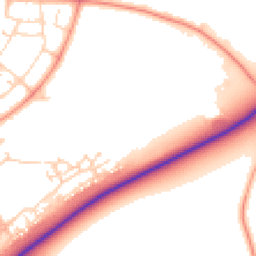 Daytime road noise heatmap for YO8 8SU