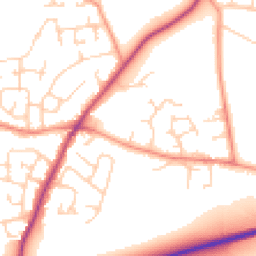 Daytime road noise heatmap for YO8 9DP