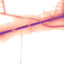 Daytime road noise heatmap for YO8 9DX