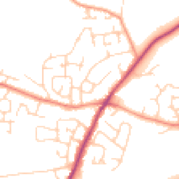 Daytime road noise heatmap for YO8 9EP