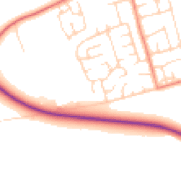 Daytime road noise heatmap for YO8 9FB