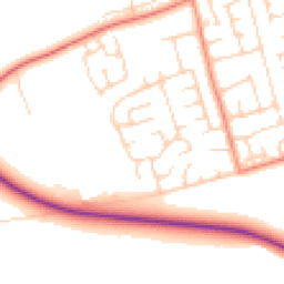 Daytime road noise heatmap for YO8 9FD