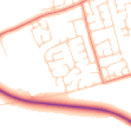 Daytime road noise heatmap for YO8 9FE