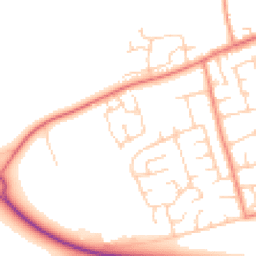 Daytime road noise heatmap for YO8 9FY