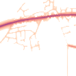 Daytime road noise heatmap for YO8 9GJ