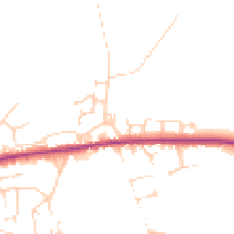 Daytime road noise heatmap for YO8 9GS