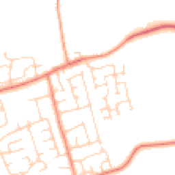 Daytime road noise heatmap for YO8 9ND
