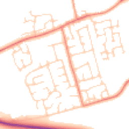 Daytime road noise heatmap for YO8 9NN