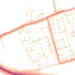 Daytime road noise heatmap for YO8 9PH