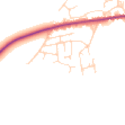 Daytime road noise heatmap for YO8 9QD