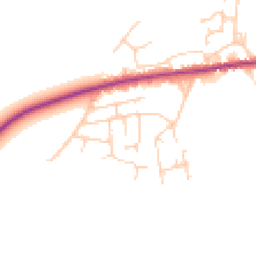 Daytime road noise heatmap for YO8 9QF
