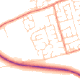 Daytime road noise heatmap for YO8 9QJ