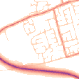 Daytime road noise heatmap for YO8 9QL