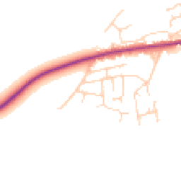 Daytime road noise heatmap for YO8 9QN