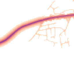 Daytime road noise heatmap for YO8 9QW