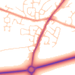 Daytime road noise heatmap for YO8 9RH