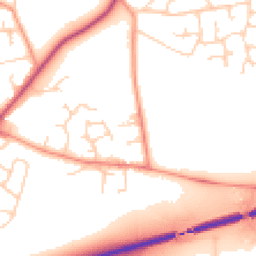 Daytime road noise heatmap for YO8 9RR