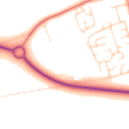 Daytime road noise heatmap for YO8 9UQ