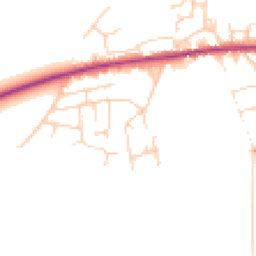 Daytime road noise heatmap for YO8 9YF